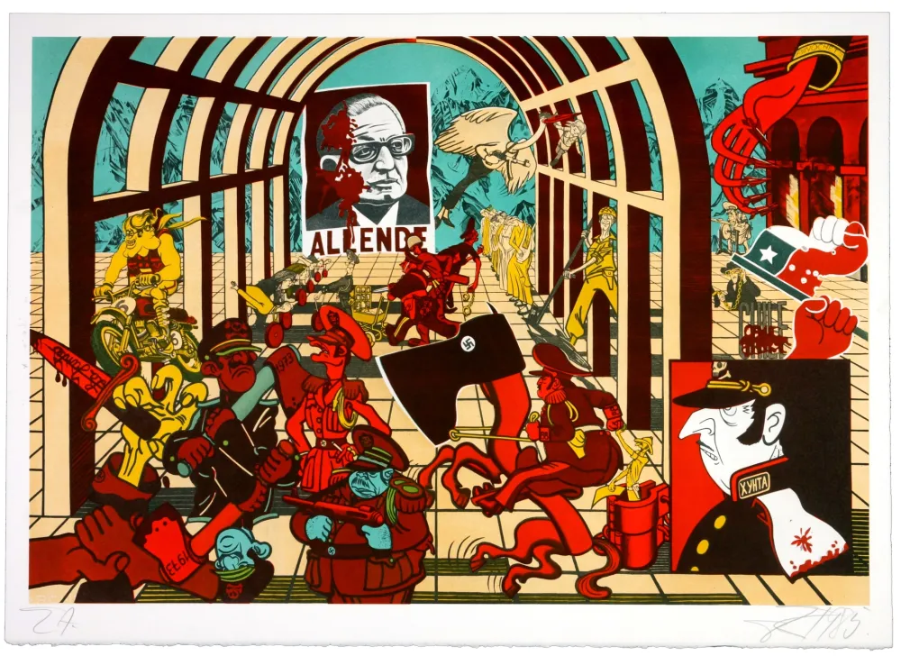 Lithografie Erro - Allende