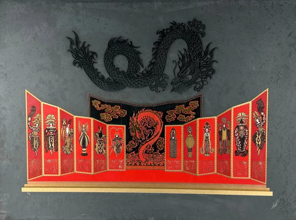 Zeefdruk Erte - Mahjong