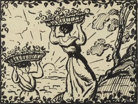 Geen Techniek Espagnat (D') - La récolte des roses circa 1906