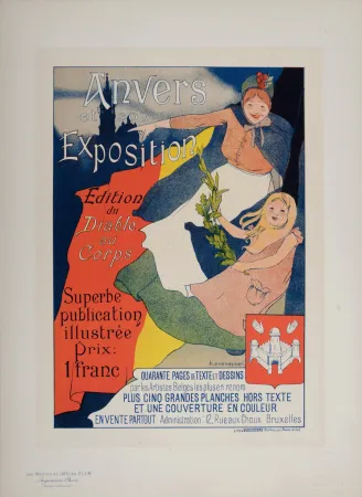 Lithografie Evenepoel - Les Maîtres de l'Affiche : Anvers et son exposition, 1897