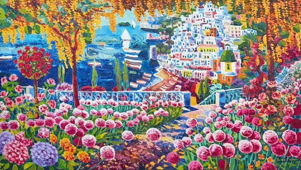 Zeefdruk Faccincani - Il cuore medita, e là Positano