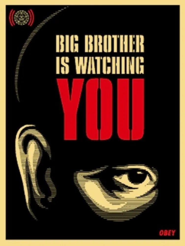 Zeefdruk Fairey - Big Brother is Watching You