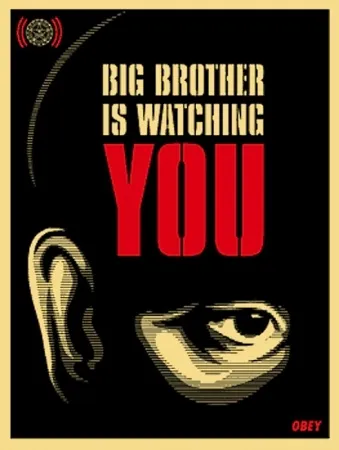 Zeefdruk Fairey - Big Brother is Watching You