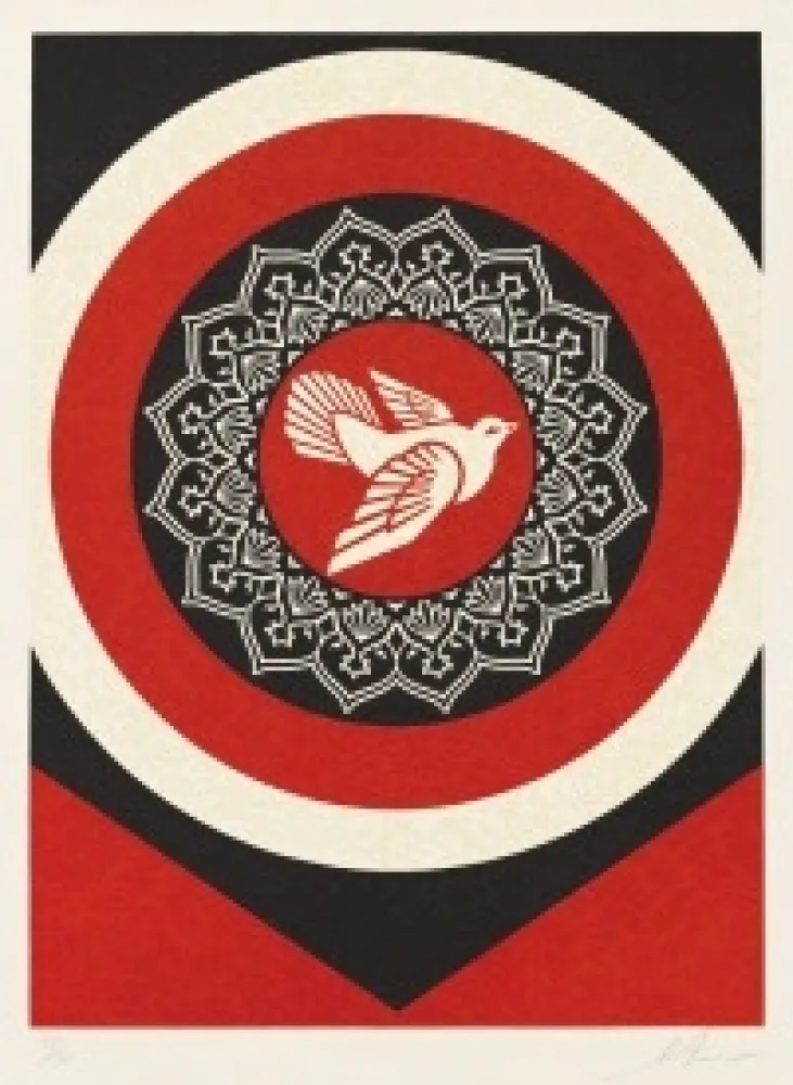 Reliëf Fairey -  Dove Target Red