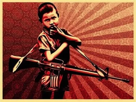 Zeefdruk Fairey - Duality of Humanity #5