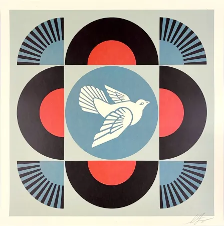 Lithografie Fairey - Geometric Dove (Black)