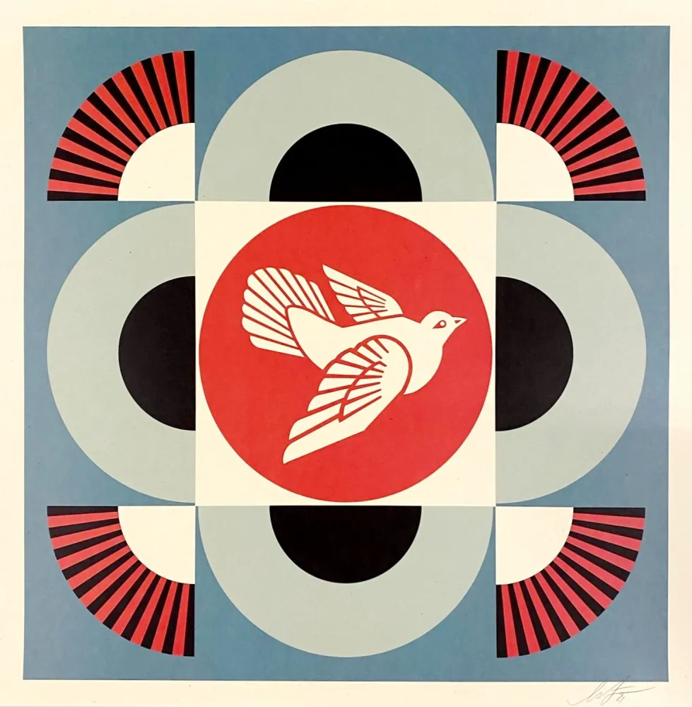 Lithografie Fairey - Geometric Dove (Blue)