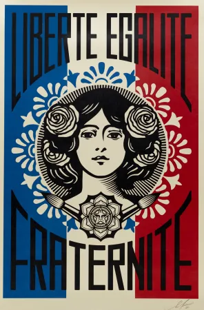 Lithografie Fairey -  Liberté, Egalité, Fraternité 