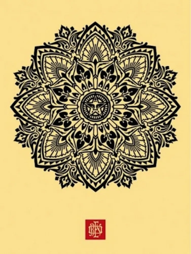 Zeefdruk Fairey - Mandala Ornament 1 Cream