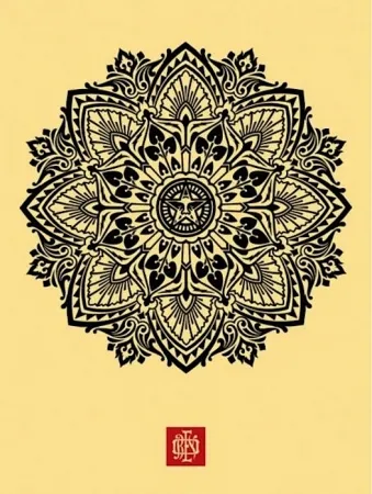 Zeefdruk Fairey - Mandala Ornament 1 Cream