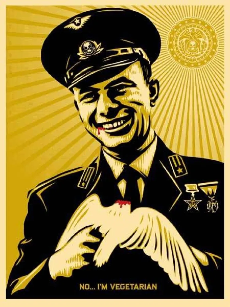 Zeefdruk Fairey - No, I'm Vegetarian