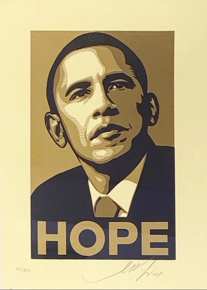 Zeefdruk Fairey - Obama Hope Gold from Artists for Obama Portfolio