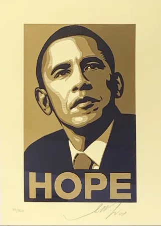 Zeefdruk Fairey - Obama Hope Gold from Artists for Obama Portfolio