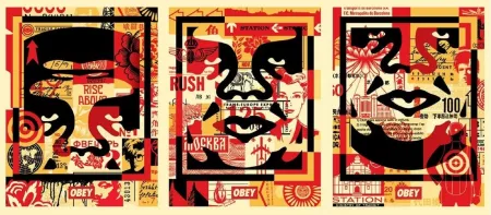 Lithografie Fairey - Obey 3 Face Collage