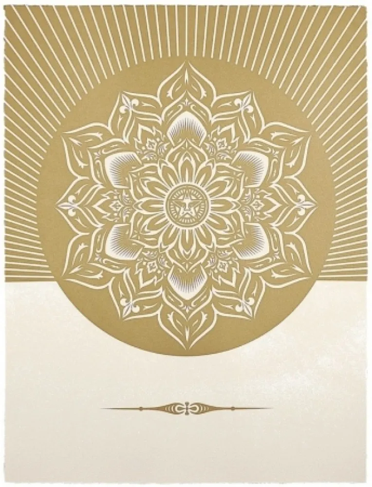 Zeefdruk Fairey - Obey Lotus Diamond (White / Gold)