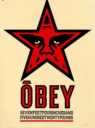Zeefdruk Fairey - Obey Star