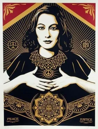 Zeefdruk Fairey - Peace and Justice (Large Format)