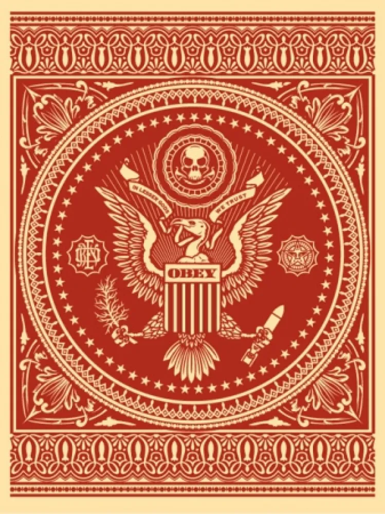 Zeefdruk Fairey - Presidential Seal Red 