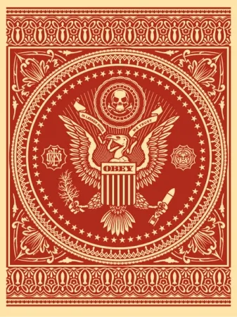 Zeefdruk Fairey - Presidential Seal Red 