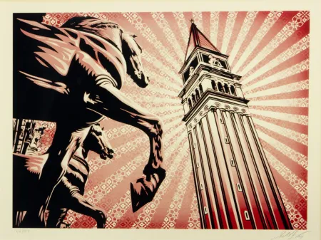 Zeefdruk Fairey - ST. MARKS HORSES