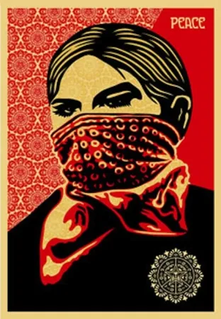 Zeefdruk Fairey - Zapatista Woman. Large Format