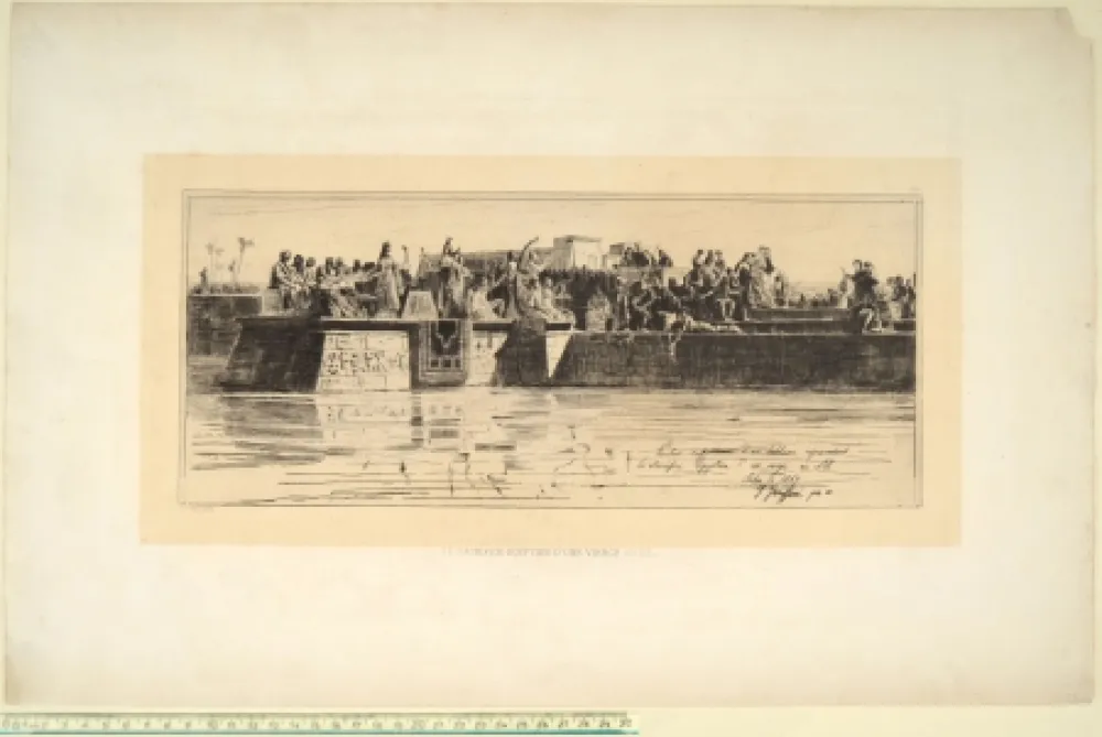 Droge Naald Faruffini - LE SACRIFICE EGYPTIEN D'UNE VIERGE AU NIL