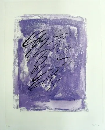 Ets En Aquatint Fautrier - Griffure sur fond violet