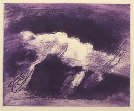 Aquatint Fautrier - Orage violet