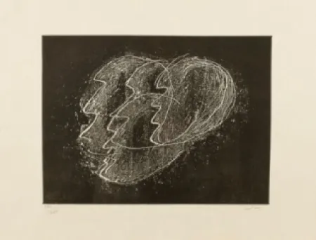 Ets En Aquatint Fautrier - Otages fond noir