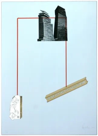 Lithografie Feiereisen - Jeter le bébé avec l'eau du bain