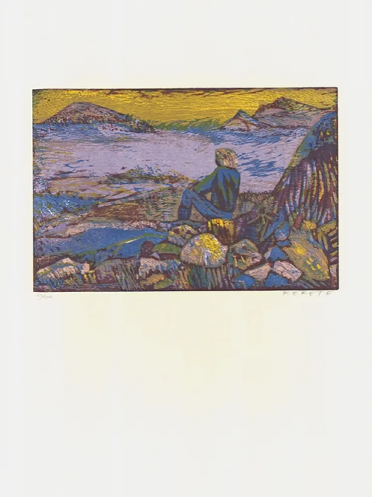 Houtsnede Fekete - Am Meer