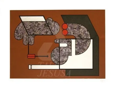 Zeefdruk Felguerez - Reunion de famille 