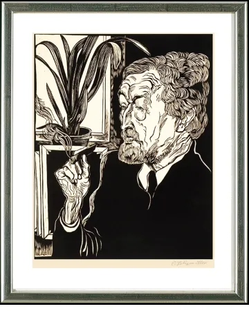 Houtsnede Felixmuller  - Christian Rohlfs, 1927