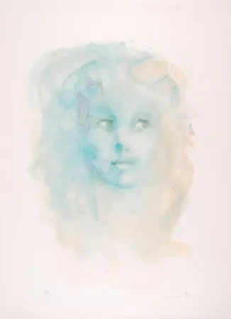 Lithografie Fini - Portrait imaginaire bleu