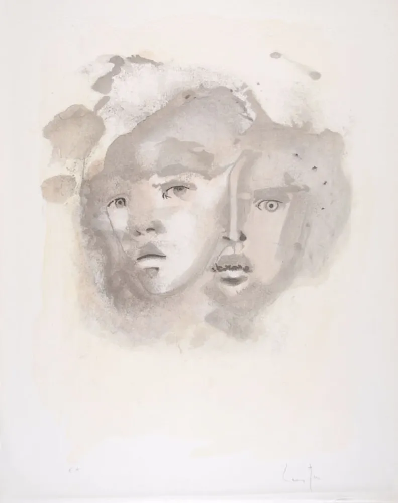 Lithografie Fini - Portrait imaginaire brun