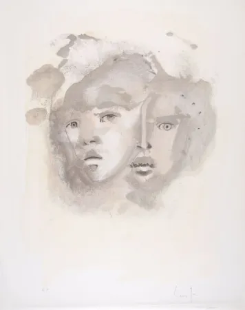 Lithografie Fini - Portrait imaginaire brun