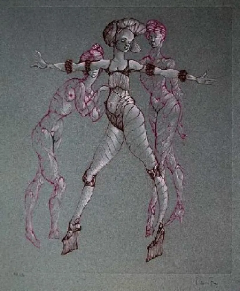 Gravure Fini - Scène de danse