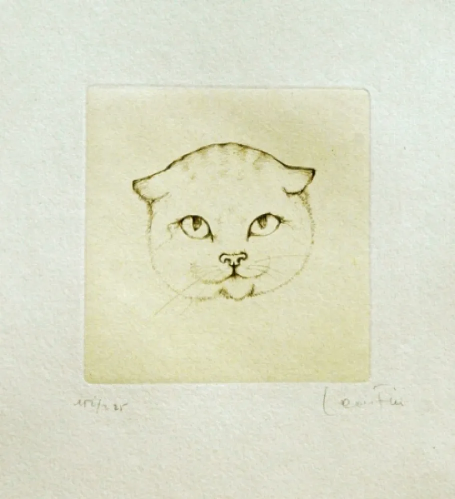 Gravure Fini - Tête de chat