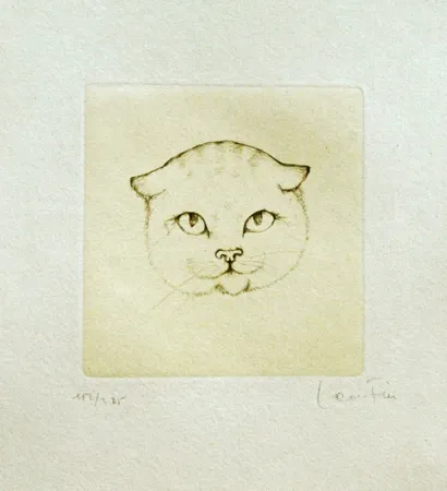 Gravure Fini - Tête de chat