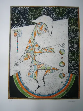 Ets En Aquatint Finsterer - Charlatan (Gaukler)