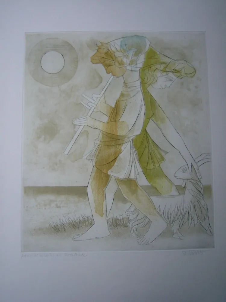 Ets En Aquatint Finsterer - Pastoral-mediterran I