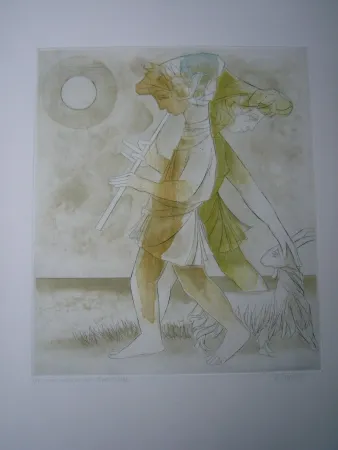 Ets En Aquatint Finsterer - Pastoral-mediterran I