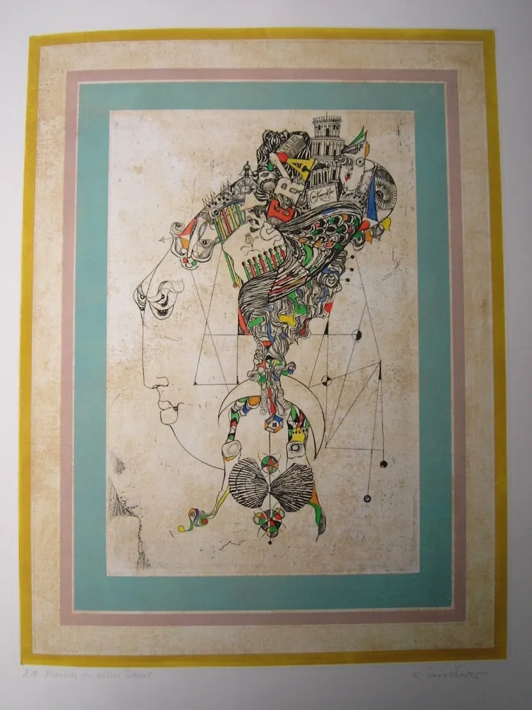 Ets En Aquatint Finsterer - Traum der alten Dame