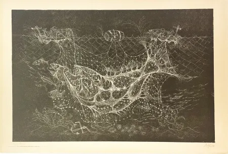 Lithografie Fischer - La pêche au filet