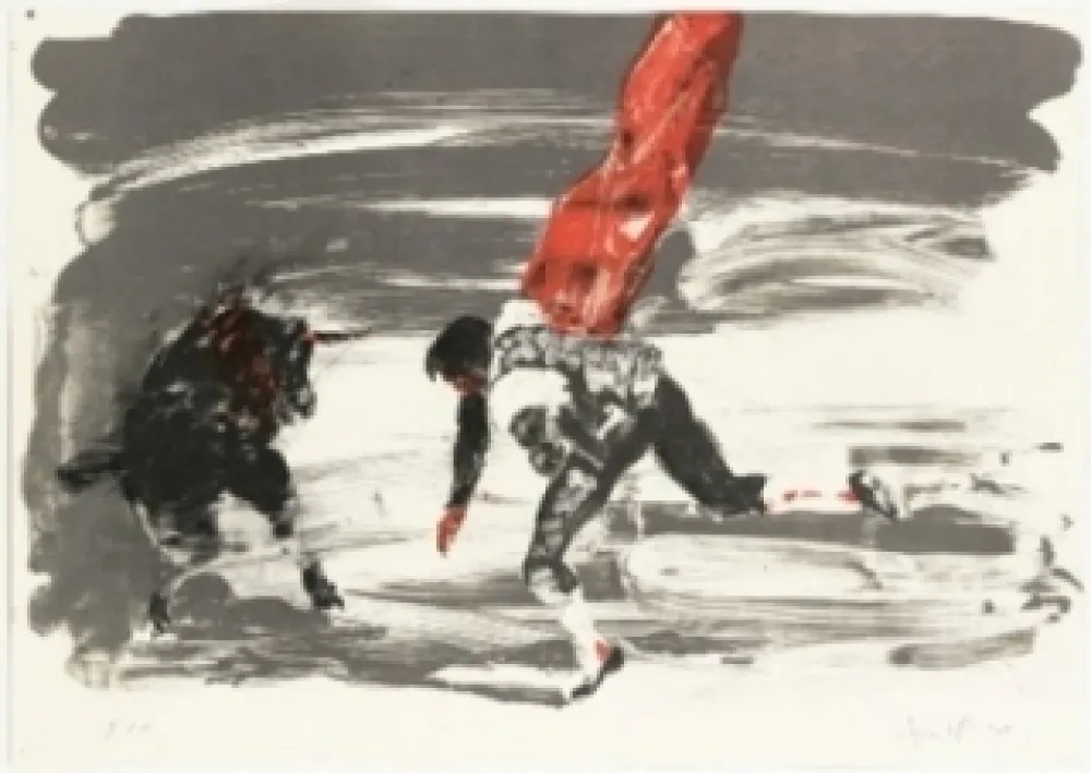 Lithografie Fischl - Corrida 2