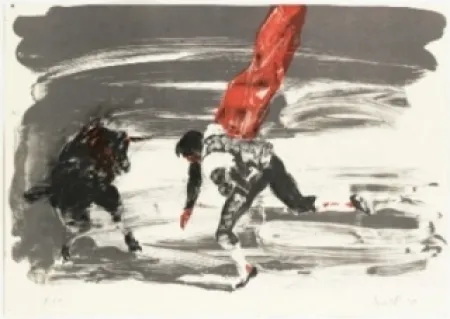 Lithografie Fischl - Corrida 2