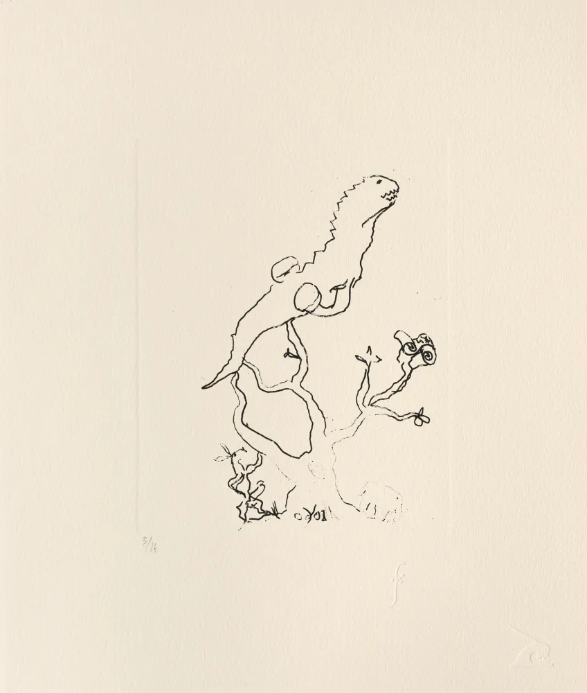 Gravure Flanagan - Hare, reptile and elephant