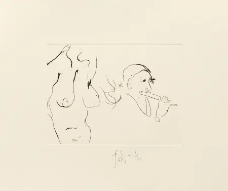 Gravure Flanagan - Jessica & flutist