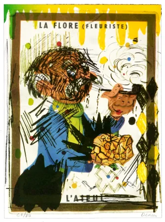 Lithografie Flores - La flore (fleuriste)