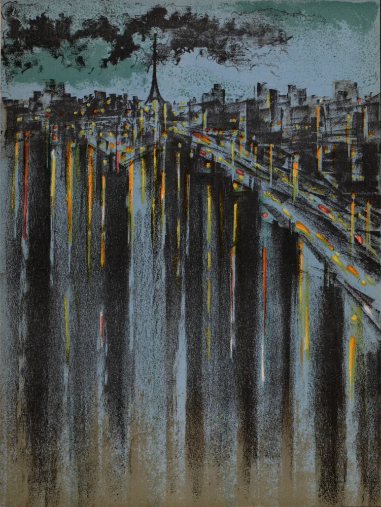 Lithografie Florsheim - La Seine à Paris, 1964.